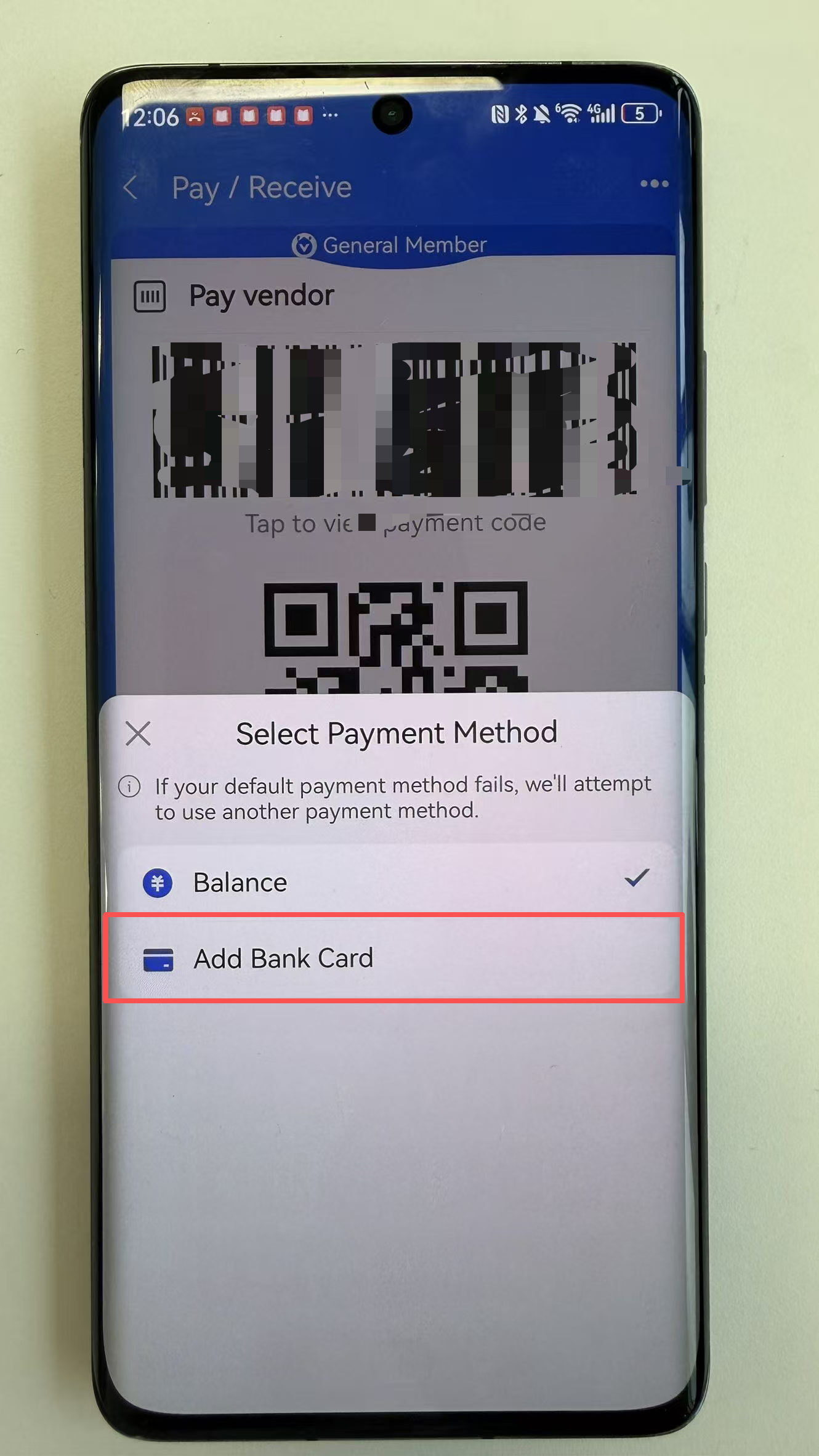 Alipay add bank card