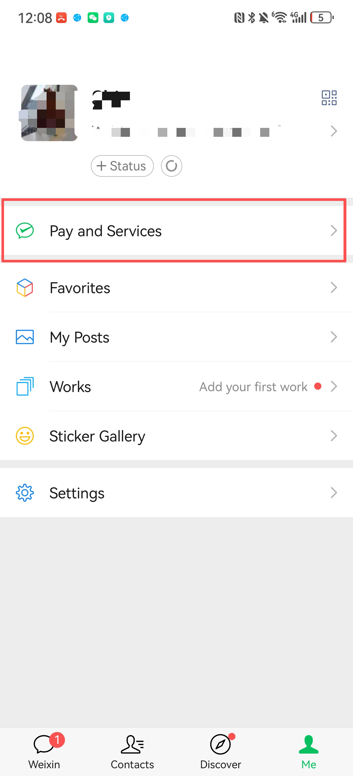 WeChat setup step 1